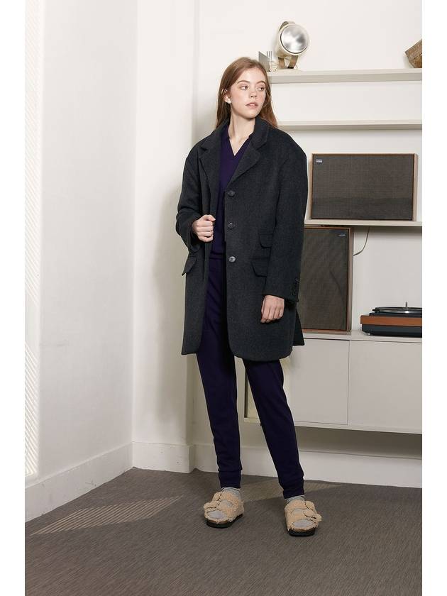 Surf Clam Wool SIngle Coat Chacoal - VIBEREEN - BALAAN 8