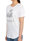 Koldi Linen Short Sleeve T-Shirt White - ISABEL MARANT ETOILE - BALAAN 3