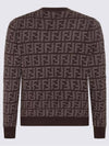 Men's Monogram Intarsia Knit Top Grey - FENDI - BALAAN 7