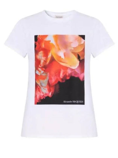 Graphic Printed Crewneck Short Sleeve T-Shirt White - ALEXANDER MCQUEEN - BALAAN 2