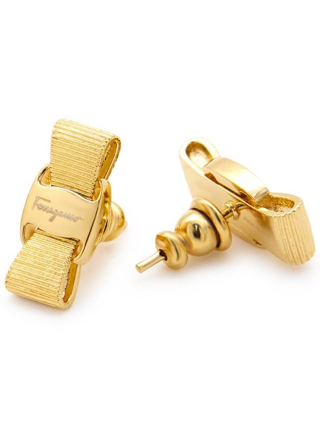 Vara Ribbon Earrings Gold - SALVATORE FERRAGAMO - BALAAN 7