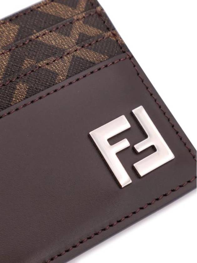 FF Square Leather Card Wallet Brown - FENDI - BALAAN 4