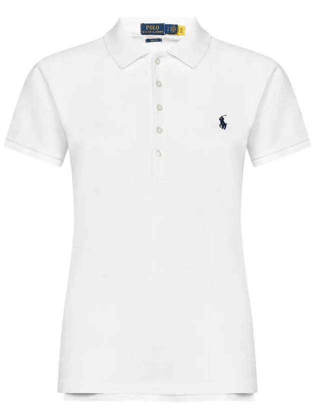 Women's Julie Embroidered Logo Short Sleeve Polo Shirt White - POLO RALPH LAUREN - BALAAN 2