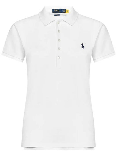 Women's Julie Embroidered Logo Short Sleeve Polo Shirt White - POLO RALPH LAUREN - BALAAN 2