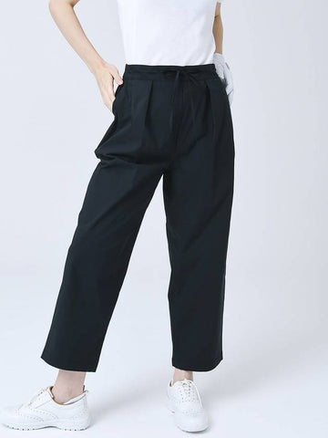 Light Cotton Nylon Span Pintuck Banding Wide Black Pants DO3242PT004 - DOYOUKNOWMC GOLF WEAR - BALAAN 1