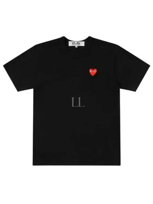 Red Heart Short Sleeve T-Shirt P1 T107 1 Black - COMME DES GARCONS - BALAAN 2