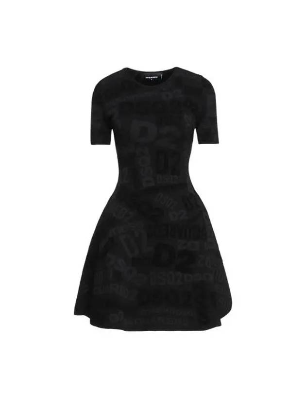 Women's Logo Knit Short Dress Black - DSQUARED2 - BALAAN 3