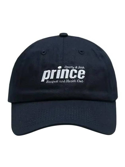 Prince Embroid Logo Ball Cap Navy - SPORTY & RICH - BALAAN.