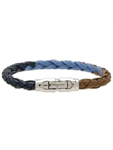 Logopressed braided calfskin bracelet - SALVATORE FERRAGAMO - BALAAN 1