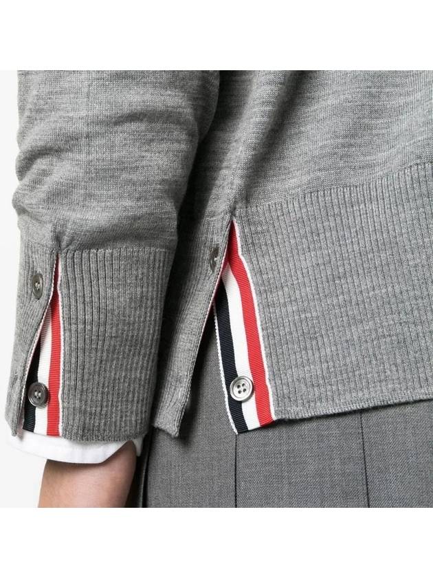 Men's Sustainable Classic Diagonal Wool Cardigan Pale Grey - THOM BROWNE - BALAAN 5