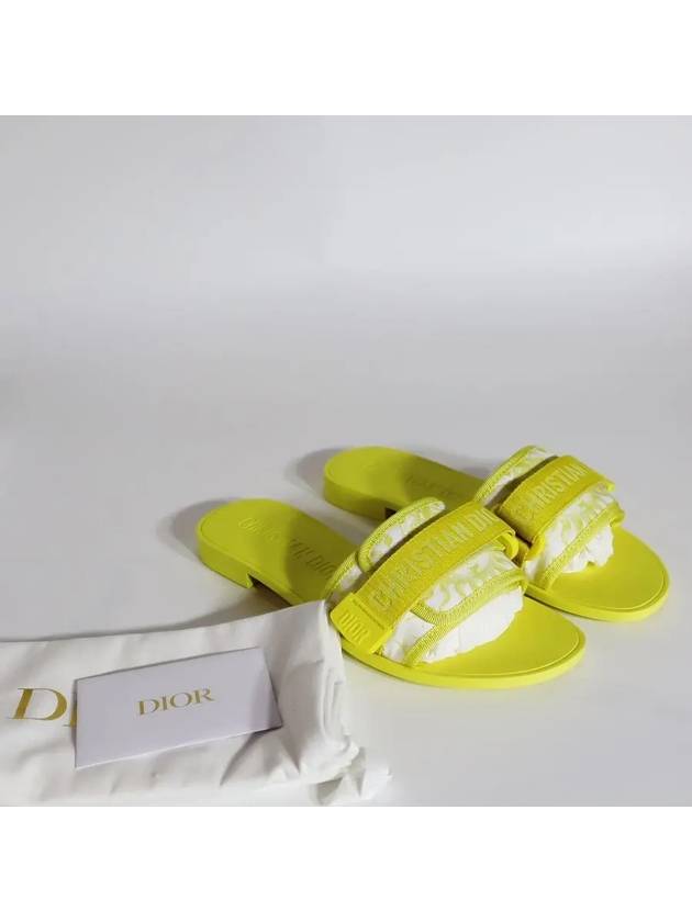 Dioriviera Revolution Toile De Jouy Soleil Motif Slippers Lemon Yellow - DIOR - BALAAN 6