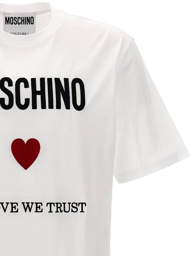 Short Sleeve T-Shirt J071402411001 White - MOSCHINO - BALAAN 4