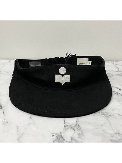 TYRY Logo Visor Cap Hat Black Ecru CQ004XHA A3C01J BKEC - ISABEL MARANT - BALAAN 2