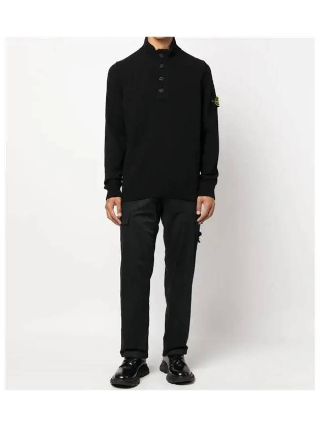 Wappen Patch Button Knit Top Black - STONE ISLAND - BALAAN 6