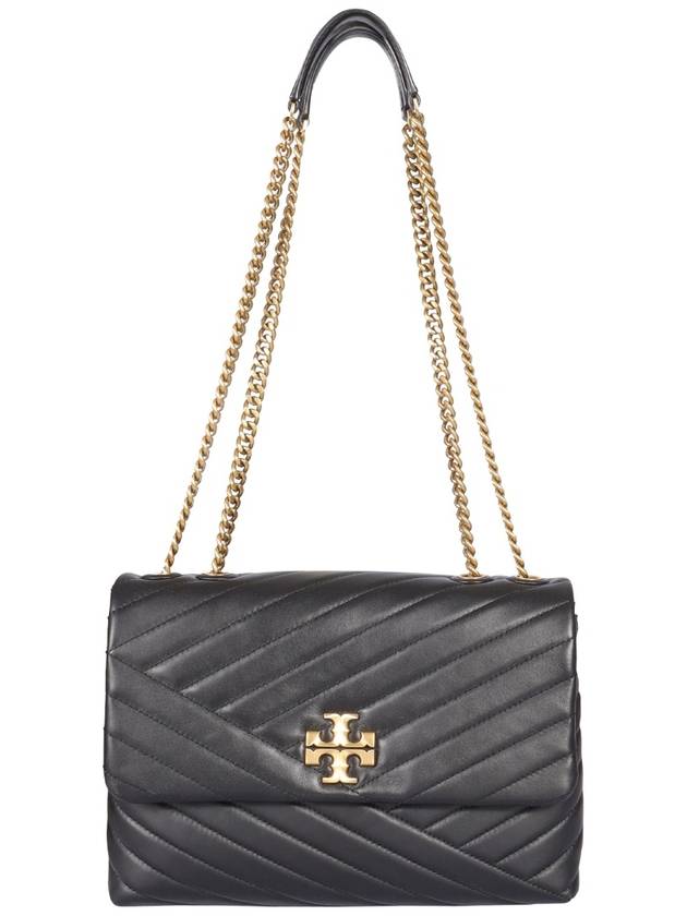 Kira Chevron Convertible Shoulder Bag Black - TORY BURCH - BALAAN 5