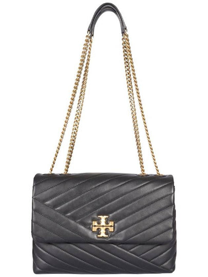 Kira Chevron Convertible Shoulder Bag Black - TORY BURCH - BALAAN 2