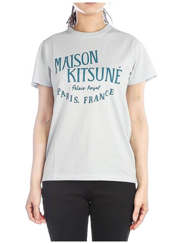 LW00107KJ0008 GRAY BLUE Women s Short Sleeve T Shirt - MAISON KITSUNE - BALAAN 1