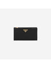 Large Saffiano Leather Long Wallet Black Gold - PRADA - BALAAN 1