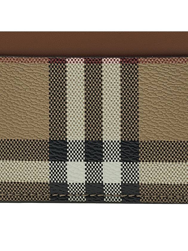 Check Print Leather Card Holder Beige - BURBERRY - BALAAN 7