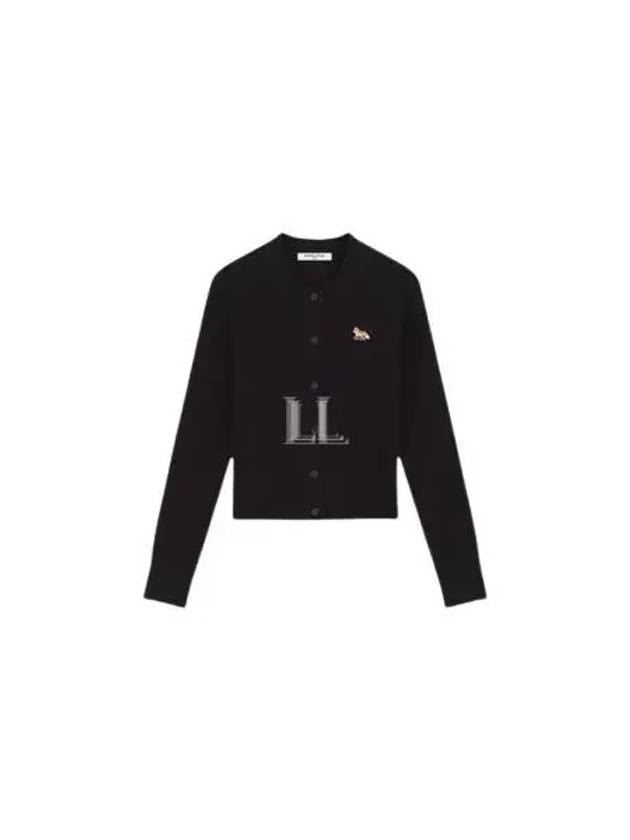 Baby Fox Patch Wool Cardigan Black - MAISON KITSUNE - BALAAN 2