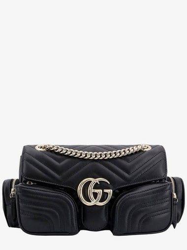 GG Marmont Small Multi Pocket Leather Shoulder Bag Black - GUCCI - BALAAN 1