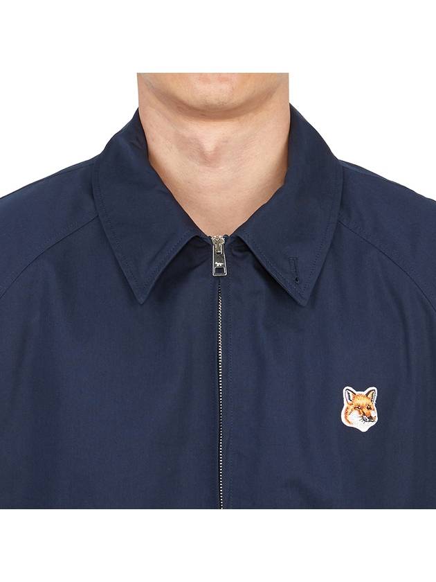 Harrington Zip-Up Jacket Navy - MAISON KITSUNE - BALAAN 7