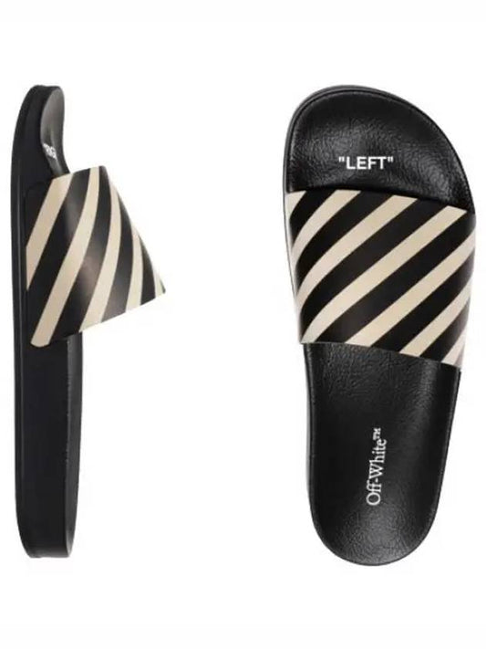 Diagonal Print Slippers Men - OFF WHITE - BALAAN 1