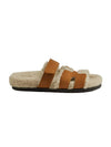 Chypre Suede Goatskin Wool Sandals Naturel Ecru - HERMES - BALAAN 1