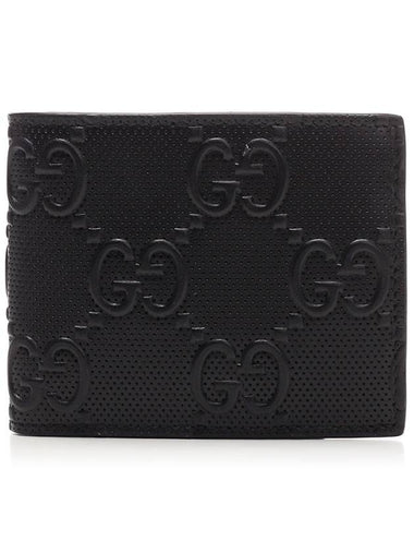 GG Emboss Leather Half Wallet Black - GUCCI - BALAAN 1