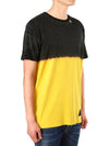 Men's Tye Dye Slim Short-Sleeved T-Shirt Black Yellow - OFF WHITE - BALAAN 4