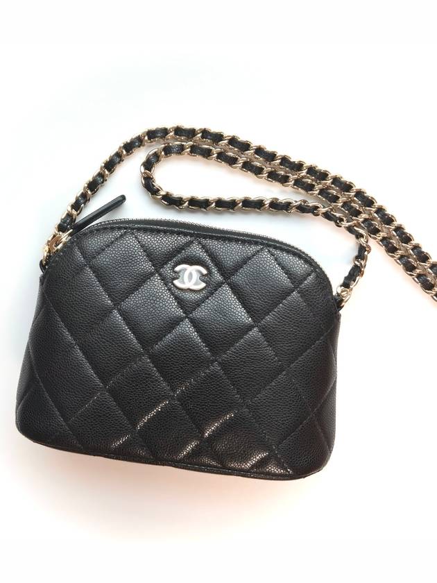 Classic Crossbag On Chain Grained Calfskin & Silver Black - CHANEL - BALAAN 2