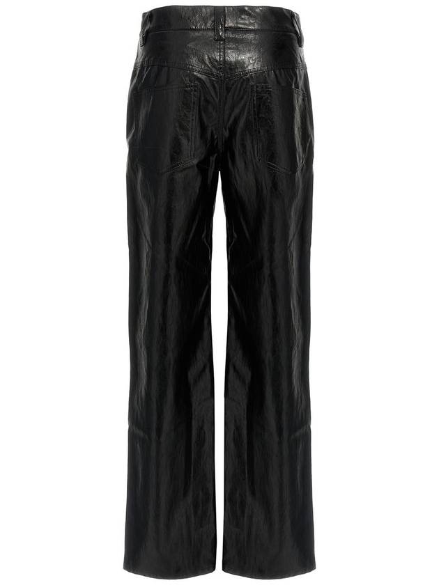 Ariete leather straight pants black - ISABEL MARANT ETOILE - BALAAN 3