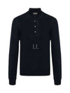 Knit Wool Long Sleeve Polo Shirt Navy - TOM FORD - BALAAN 2