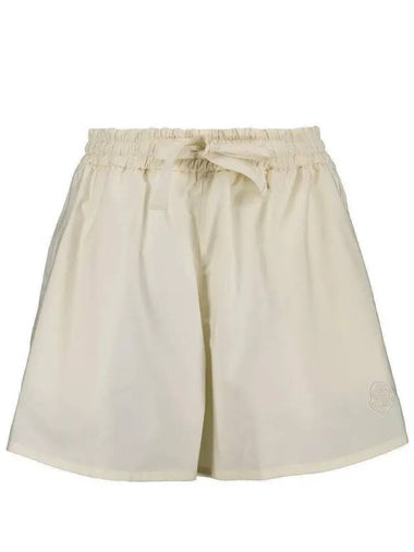 Elastic Waistband Flare Shorts White - MONCLER - BALAAN 1