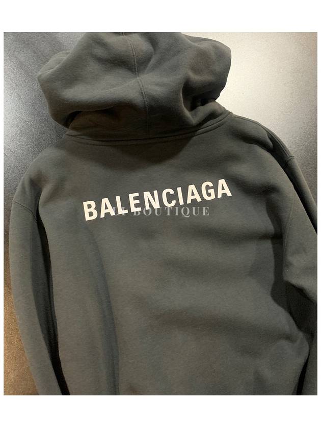 Women s slim fit bag logo hooded zip up dark gray - BALENCIAGA - BALAAN 3