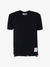 Center Back Stripe Classic Cotton Pique Relaxed Fit Short Sleeve T-Shirt Navy - THOM BROWNE - BALAAN 3