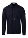 Supima Regular Fit Long Sleeve Shirt Navy - STONE ISLAND - BALAAN 2