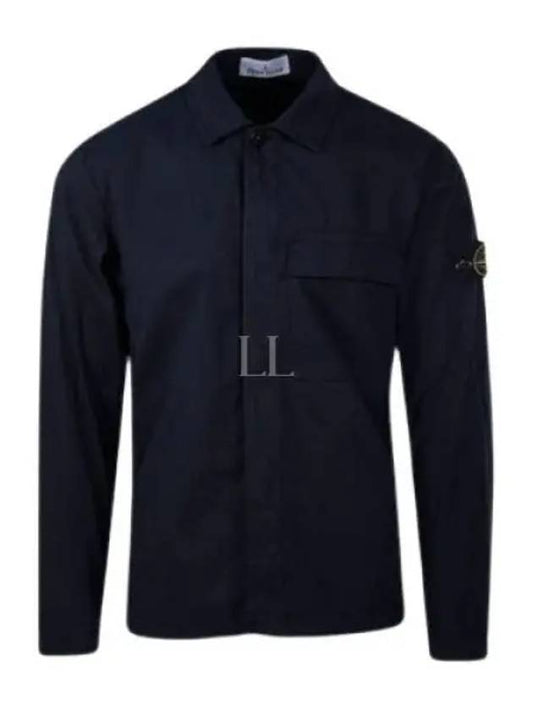 Supima Regular Fit Long Sleeve Shirt Navy - STONE ISLAND - BALAAN 2