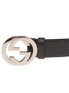 Men's Interlocking G Signature Leather Belt Black - GUCCI - BALAAN 5