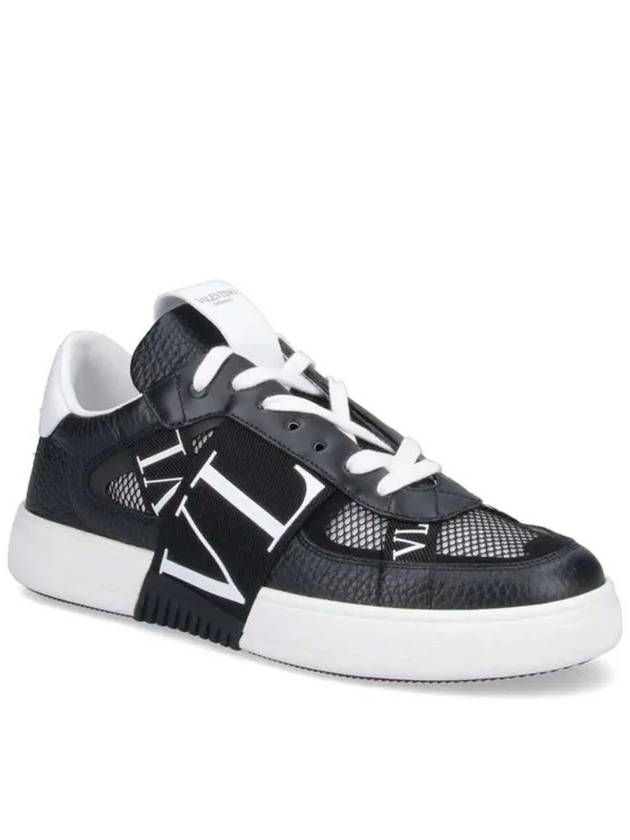 VL7N Logo Label Weaving Band Low Top Sneakers Black - VALENTINO - BALAAN 3