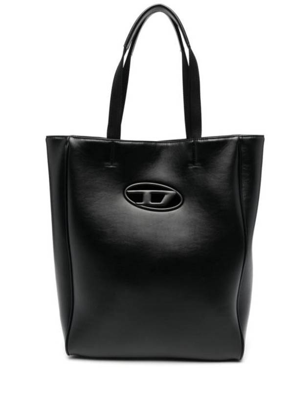 Holi D Plaque Tote Back Black - DIESEL - BALAAN 1