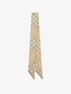 Skinny Check Silk Scarf Flax - BURBERRY - BALAAN 3