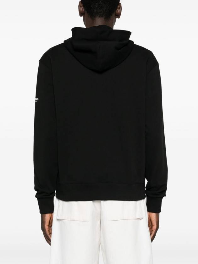 Boke Flower Embroidery Zip-Up Hoodie Black - KENZO - BALAAN 6