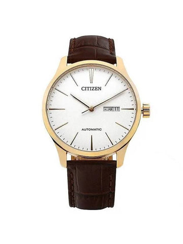 Automatic Leather Watch White - CITIZEN - BALAAN 1