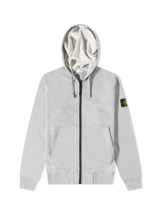 Men's Wappen Patch Cotton Hooded Zip Up Gray - STONE ISLAND - BALAAN 2