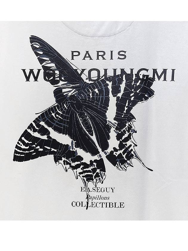 Butterfly Back Logo Short Sleeve T-Shirt White - WOOYOUNGMI - BALAAN.