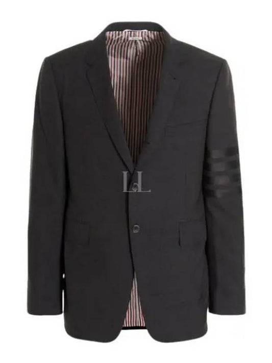 4 Bar Wool Jacket Grey - THOM BROWNE - BALAAN 2