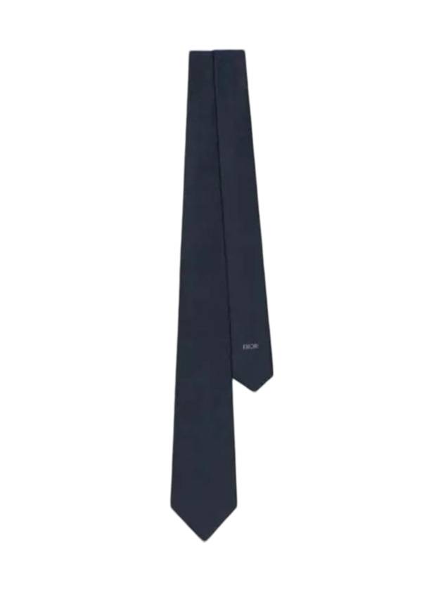 Cannage Silk Tie Navy - DIOR - BALAAN 1