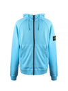 Wappen Patch Hooded Zip Up Light Blue - STONE ISLAND - BALAAN 2