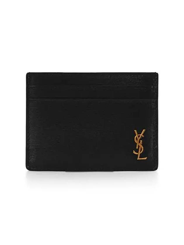 Tiny Monogram Shiny Leather Card Case Black - SAINT LAURENT - BALAAN 3